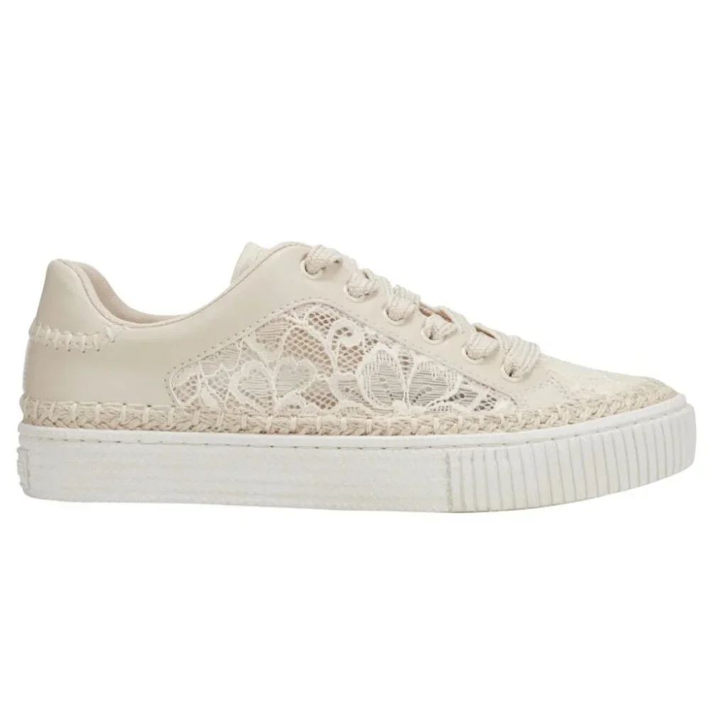 NEW MARC FISHER SZ 7.5 M Spryng Platform Lace-up Natural Lace Sneaker - Picture 5 of 11
